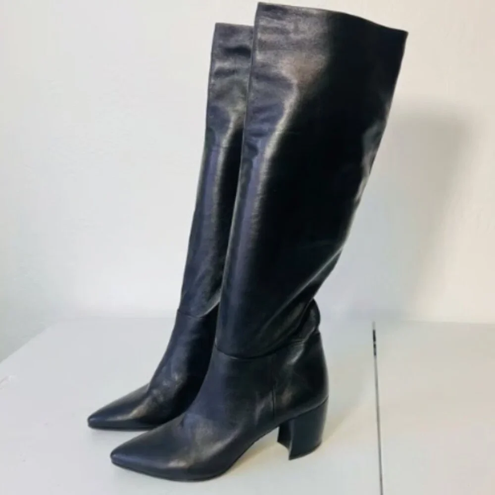 PRADA Authentic Buttery Soft Calf High Leather Boots 38 - Picture 1 of 8